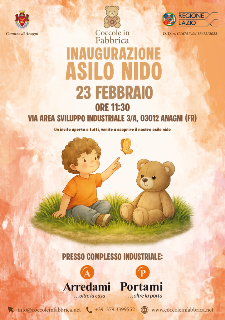 locandina inaugurazione asilo nido Anagni
